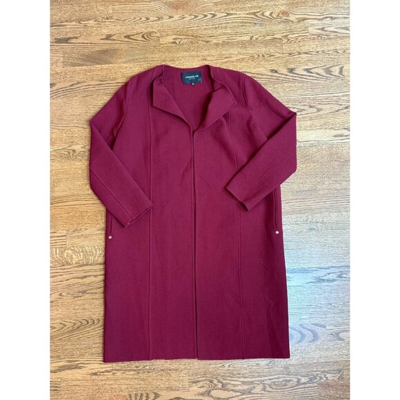 Lafayette‎ 148 Womens 100% Wool Burgundy Red Open Front Cardigan - Picture 10 of 15
